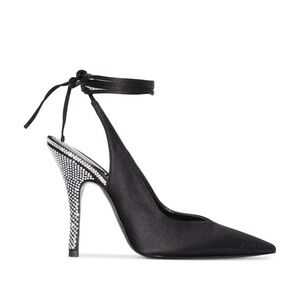 The Attico Venus Silver and Black Slingbacks